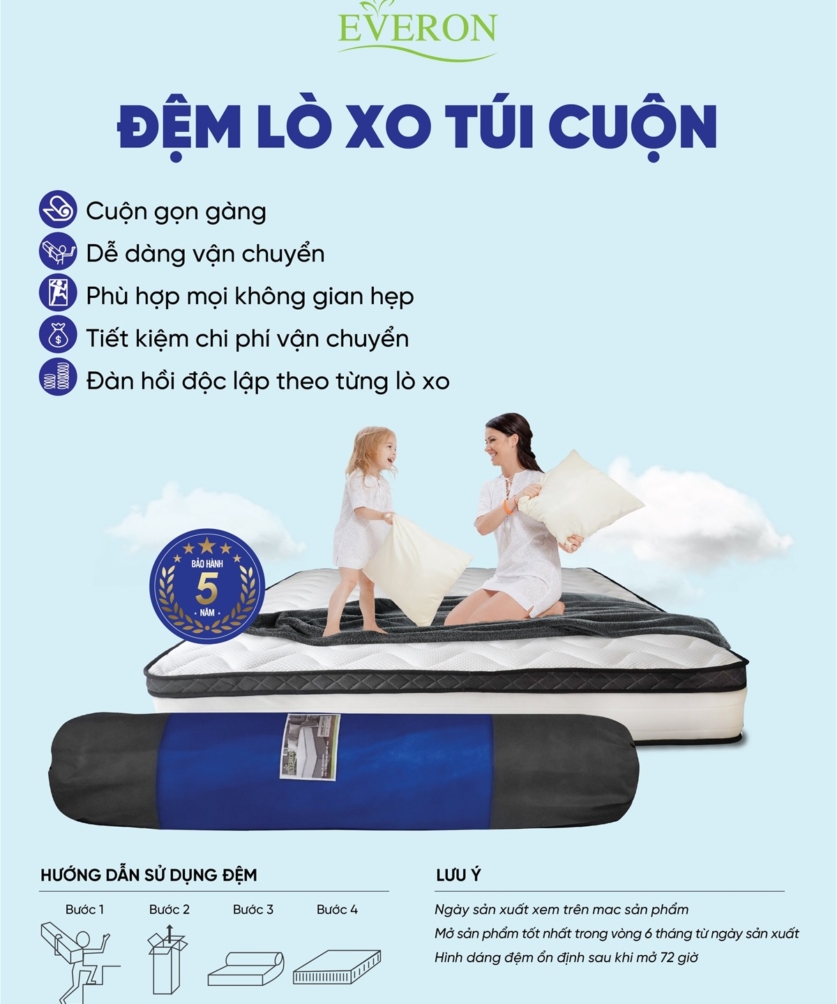 đệm lò xo túi cuộn