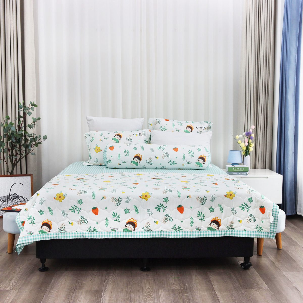 Bộ ga chun Microfiber KMP307_K-Bedding - NV 4 Bộ ga chun Microfiber KMP307_K-Bedding - NV