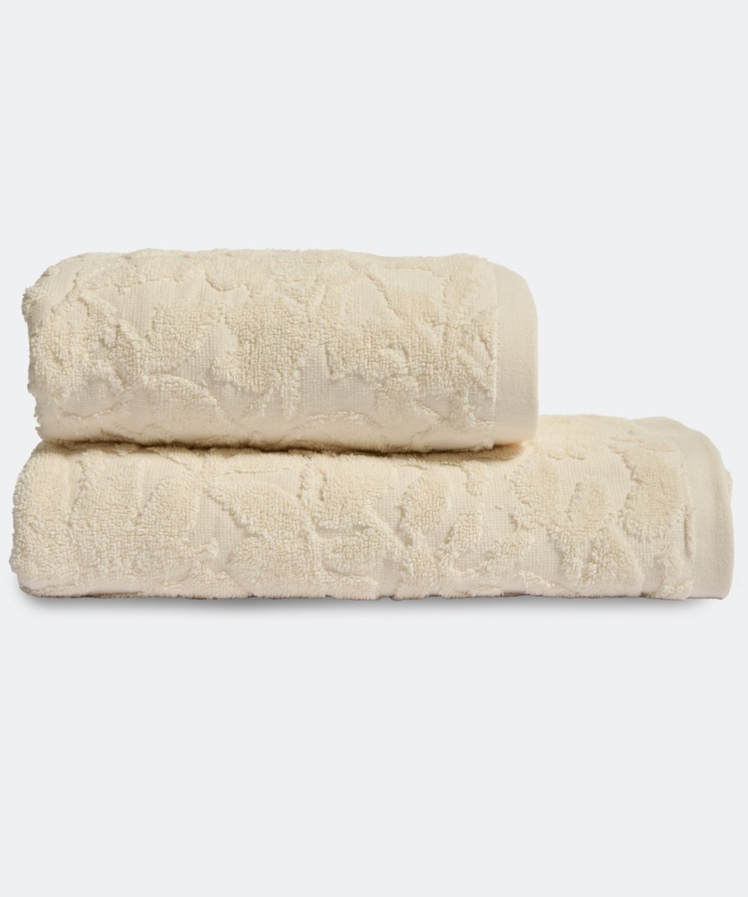 Khăn Cotton cao cấp - Họa tiết Hoa be