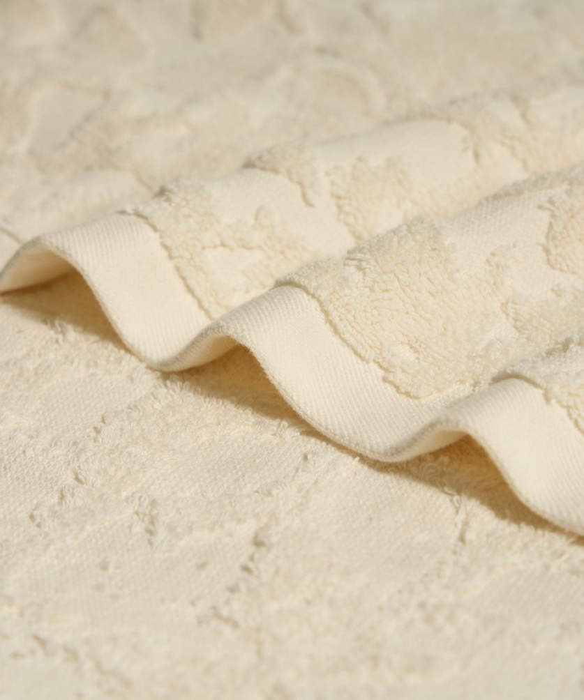 Khăn Cotton cao cấp - Họa tiết Hoa be