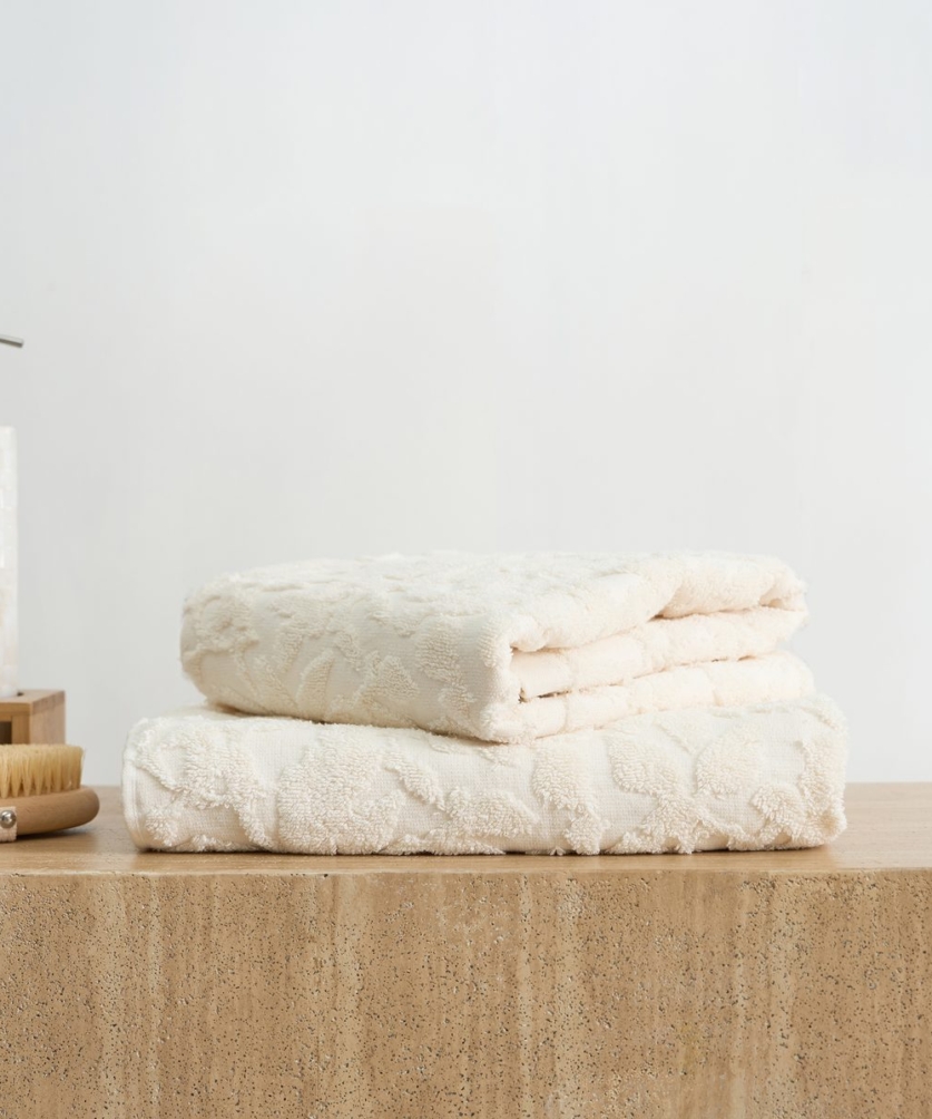 Khăn Cotton cao cấp - Họa tiết Hoa be