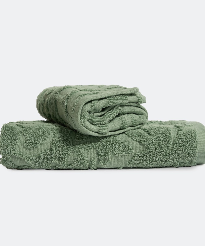 Khăn Cotton cao cấp - Họa tiết Hoa xanh