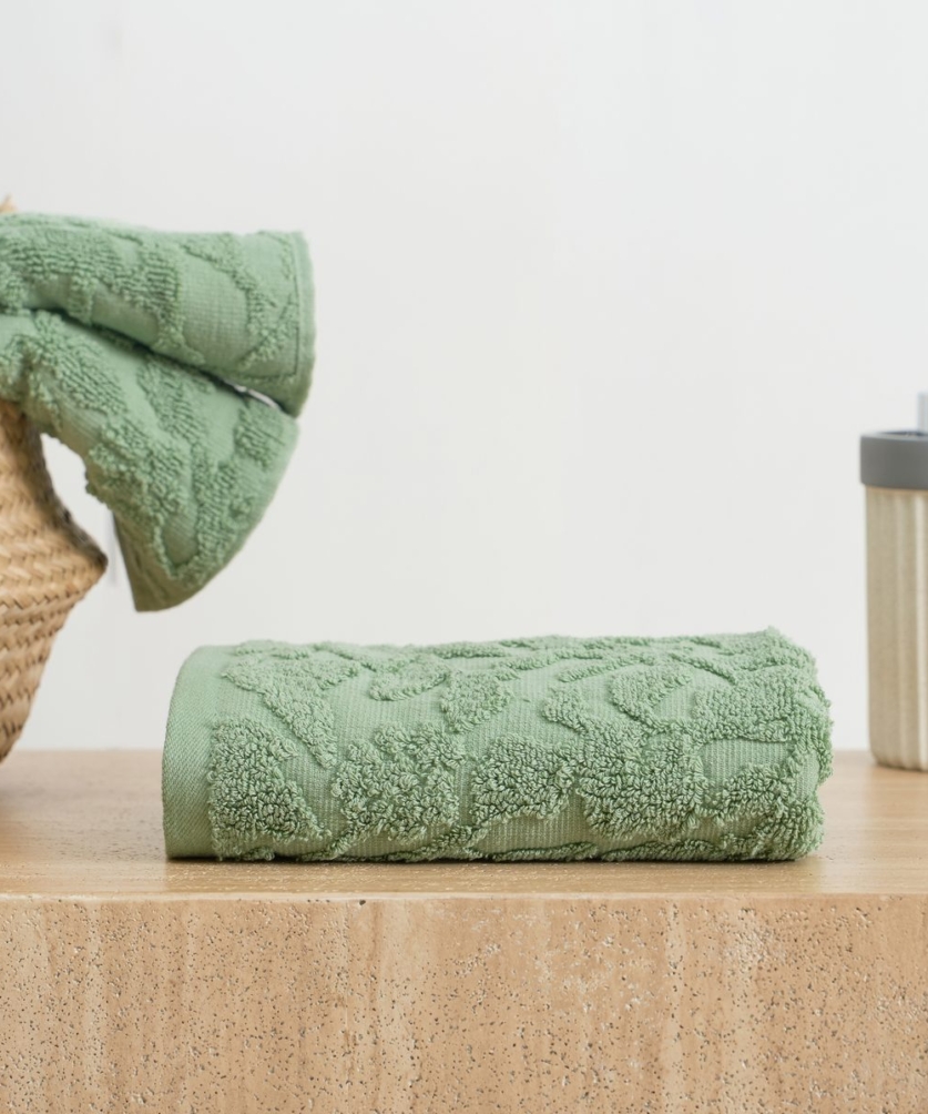 Khăn Cotton cao cấp - Họa tiết Hoa xanh