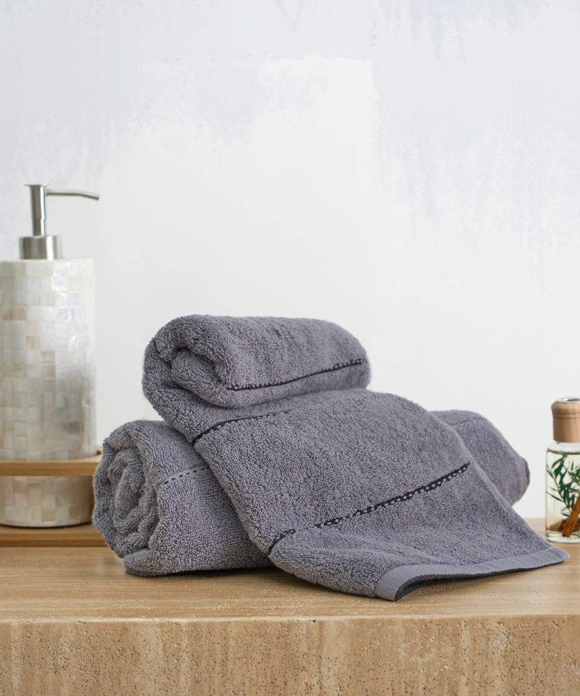 Khăn Cotton cao cấp - Họa tiết xám